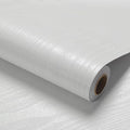 White Wood Wallpaper PVC, 17.5x787.4 Inch Self-Adhesive Wallpaper, Waterproof by LOVADA
