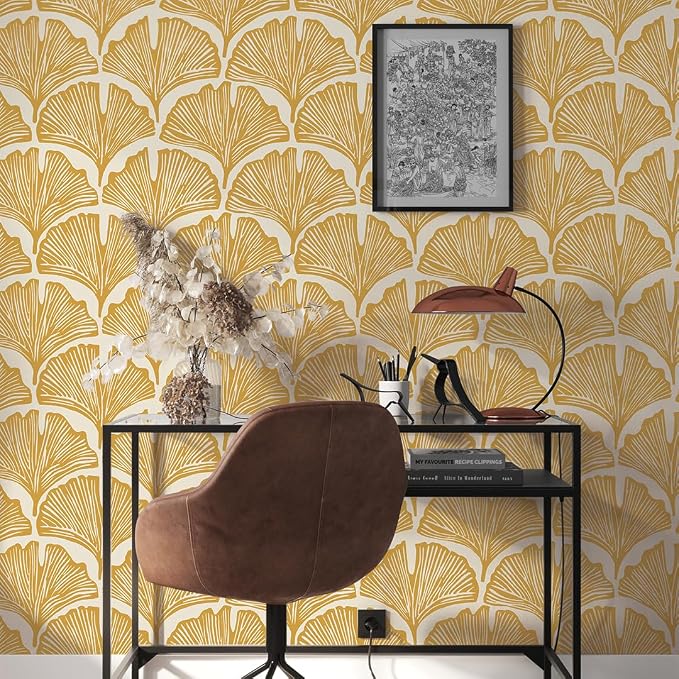 Tempaper x Novogratz Golden Mustard Feather Palm Removable Peel and Stick - Image 9