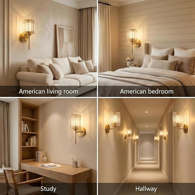 Gold Crystal Wall Sconce Battery Operated and Rechargeable Wall Light - Image 7