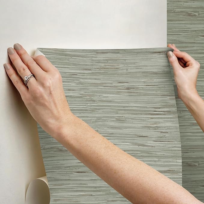 NuWallpaper Green Grassweave Peel and Stick Wallpaper, Textured Removable - Image 7