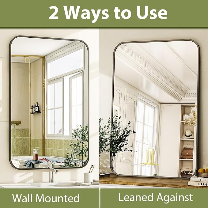 Easly 20 x 28 Inch Bathroom Mirror, Rounded Rectangular Vanity Mirror - Image 6