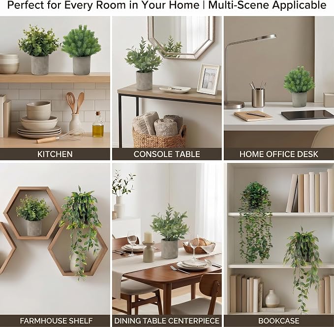 5 pcack Fake Hanging Plants for Wall Home Room Office, Small Fake Plants Decor - Image 7