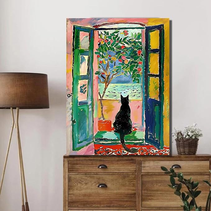 ALMLZL Henri Matisse Wall Art Cat in Famous Henri Matisse The Open Window - Image 2