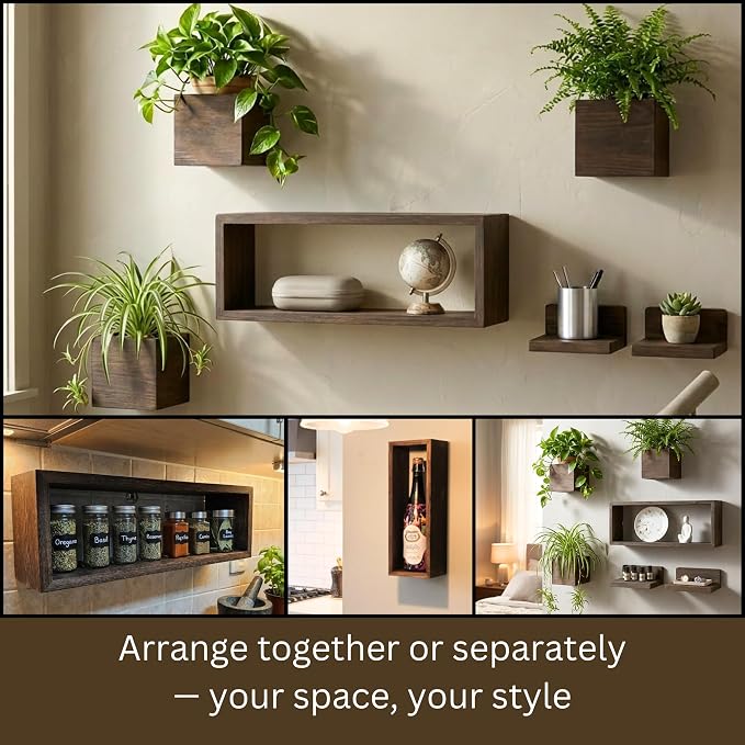 LaLaGreen Wood Planter Box for Indoor Plants Wooden Wall Hanging Planters for - Image 4
