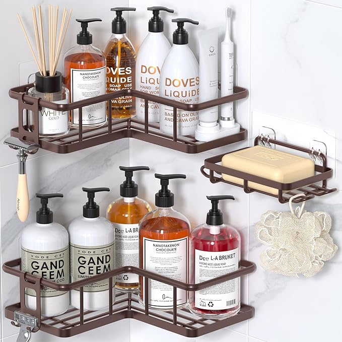 YASONIC Shower Caddy Corner, No Drilling Shower Organizer Corner by YASONIC
