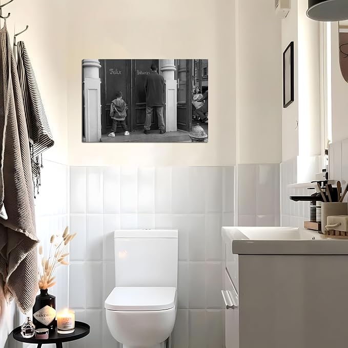 Funny Bathroom Wall Decor Black and White Wall Art - Image 2