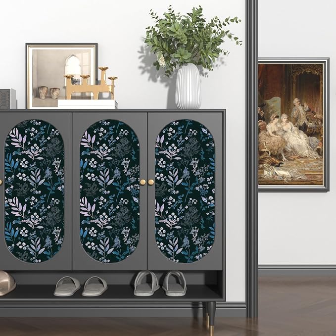 Laatse Vintage Wallpaper Peel and Stick Dark Floral Wallpaper 17.5'' x 393'' - Image 4
