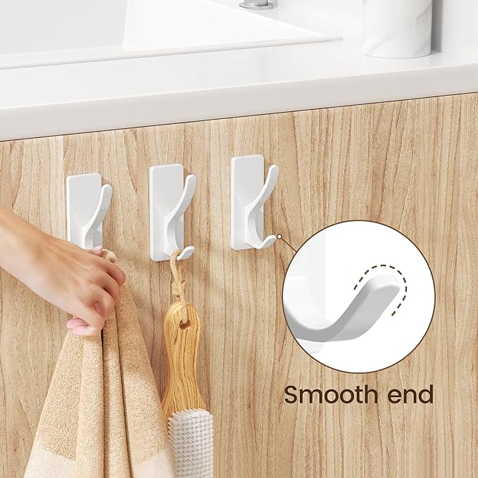 pickpiff White Self Adhesive Coat Hooks - Image 4