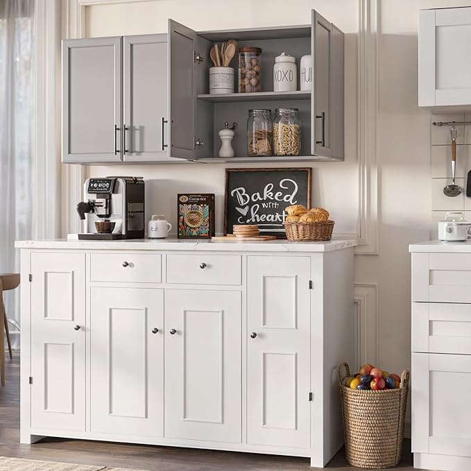 FIMELLO 47.2" W Wall Cabinets for Laundry Room, Kitchen Wall Cabinets, Hanging - Image 2