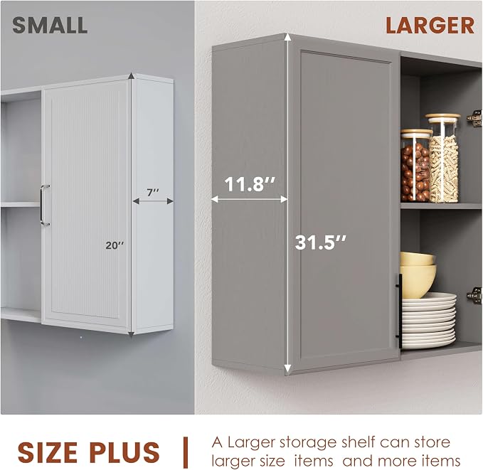 FIMELLO 30" Laundry Room Cabinets Wall Mounted, Wall Cabinets - Image 3