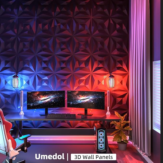 40 PCS 3D Wall Panels for Interior Wall Décor Black 11.8"*11.8" Covering Panels - Image 5