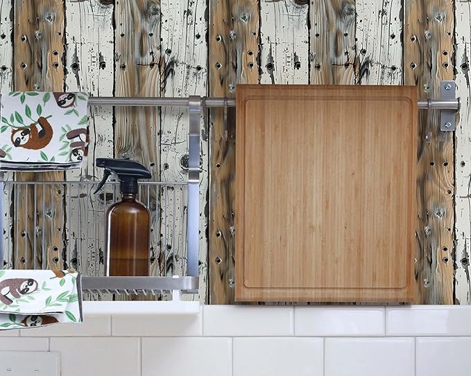 FLFK Rustic Wood Wallpaper Peel and Stick Wood Grain Shiplap Design Wall Paper - Image 4