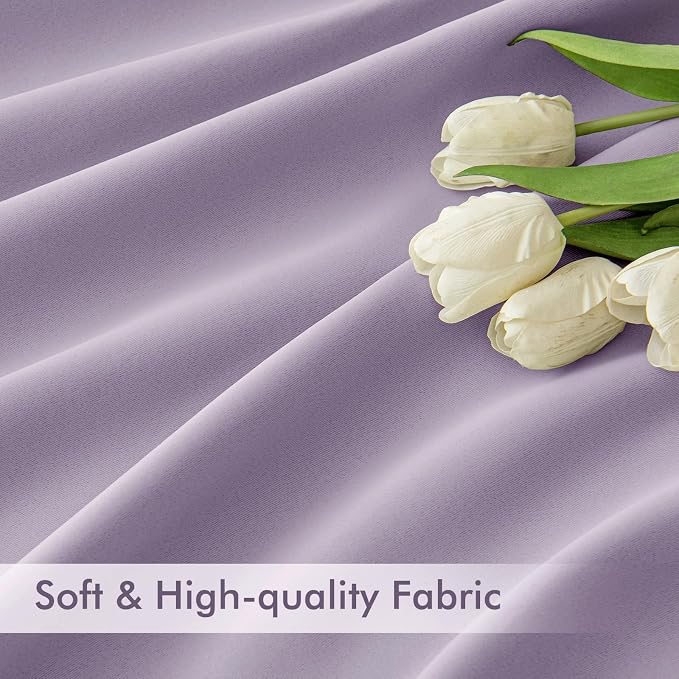 MIULEE Lilac Back Tab Blackout Curtains 90 Inches Long 2 Panels Set - Image 6