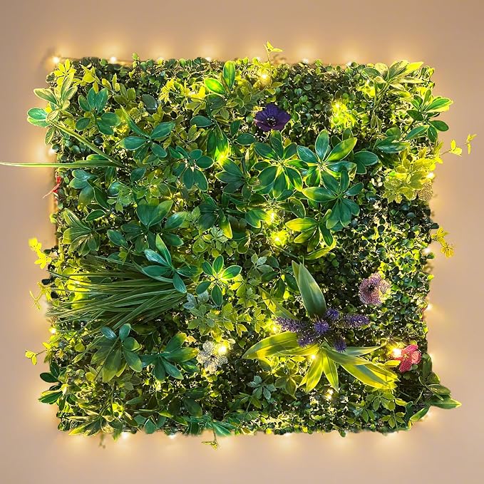 Artificial Boxwood Panel 20"x20" 6 Pieces, Faux Ivy Privacy Fence Screen by Sturdon