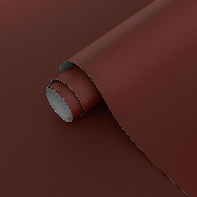 Dimoon 78.7"x17.7" Peel and Stick Wallpaper Dark Red Contact Paper by DIYYOURMOON