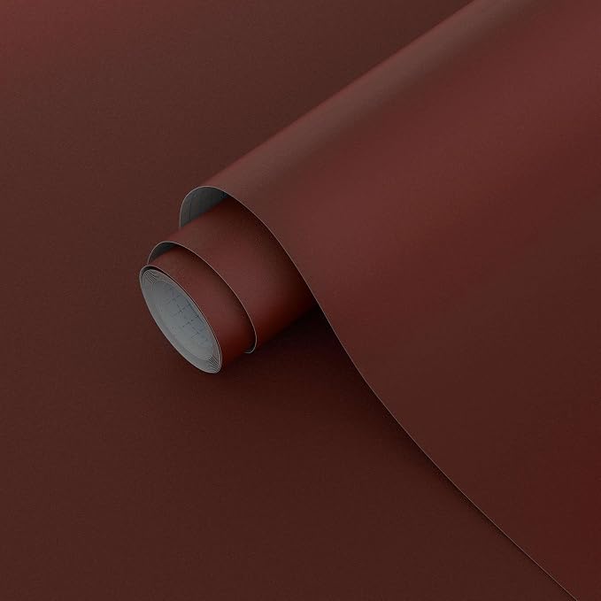 Dimoon 118"x17.7" Peel and Stick Wallpaper Dark Red Contact Paper by DIYYOURMOON