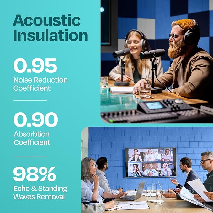 Acoustic Panels 12-Pack Soundproof Wall Panels 12"x12"x0.4" Decorative Sound - Image 3
