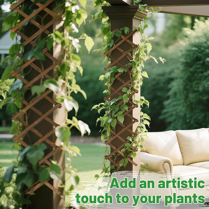 2Packs 13x78in Expandable Wood Wall Trellis - Image 6