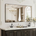 Large Black Bathroom Mirror, Shatterproof & Anti-Rust Vanity Mirror Wall Mount by FICTOR