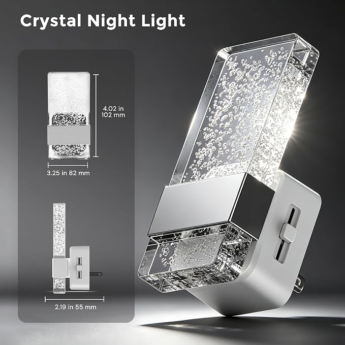 L LOHAS LED Night Light, Dimmable Night Lights Plug into Wall, 2 Pack Acrylic - Image 7