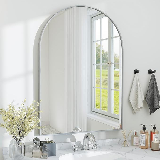 SCWF-GZ 24x36 Arch Mirror Square Full Length Wall Mounted Hanging or Against - Image 8