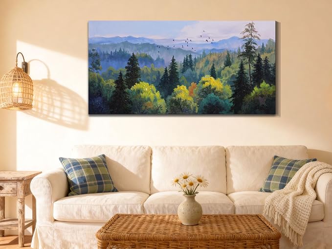 Ardemy Forest Landscape Canvas Painting 40"x20" - Image 2