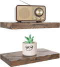 BGMG Wood Floating Shelves for Wall 12 inch Set of 2, Distressed Rustic Wooden by BGMG