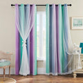 XiDi Purple Curtains for Kids Bedroom, Girls Room Decor Grey Curtain, 63 inchs by Addsomecolortolife