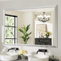 60x40 Inch Brushed Silver Bathroom Mirror by Briivuemodernmirrors