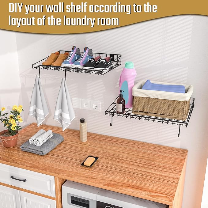 4 Pack Garage Wall Shelf, Garage Wall Mounted Shelving, Heavy Duty Floating - Image 6