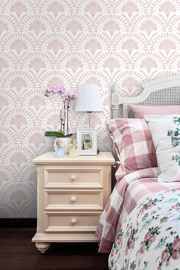 Timeet 17.7 in × 78.7 in Boho Peel and Stick Wallpaper Pink Floral Contact - Image 2