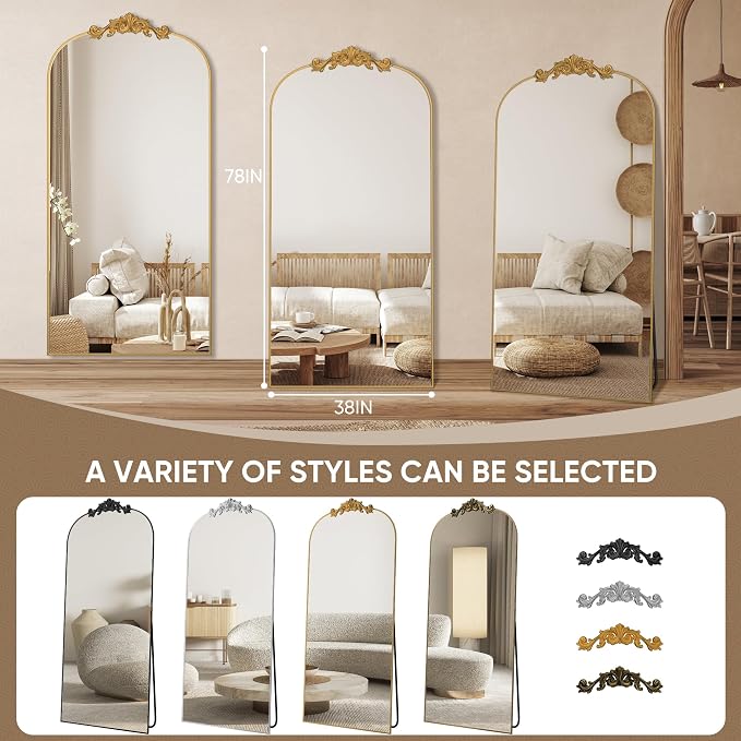 Antok Arched Full Length Mirror, Full Body Mirrors - Image 7