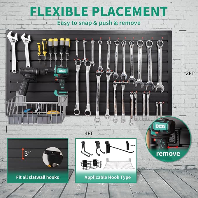 FRAYSCENT Slat Wall Paneling Garage Slat Wall Storage Systems Slatwall Panels - Image 2