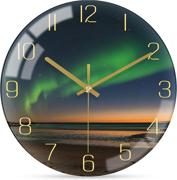 VIKMARI 10 Inch Modern Wall Clock, Aesthetic Black and Gold Decor Accessories by VIKMARIWallClock
