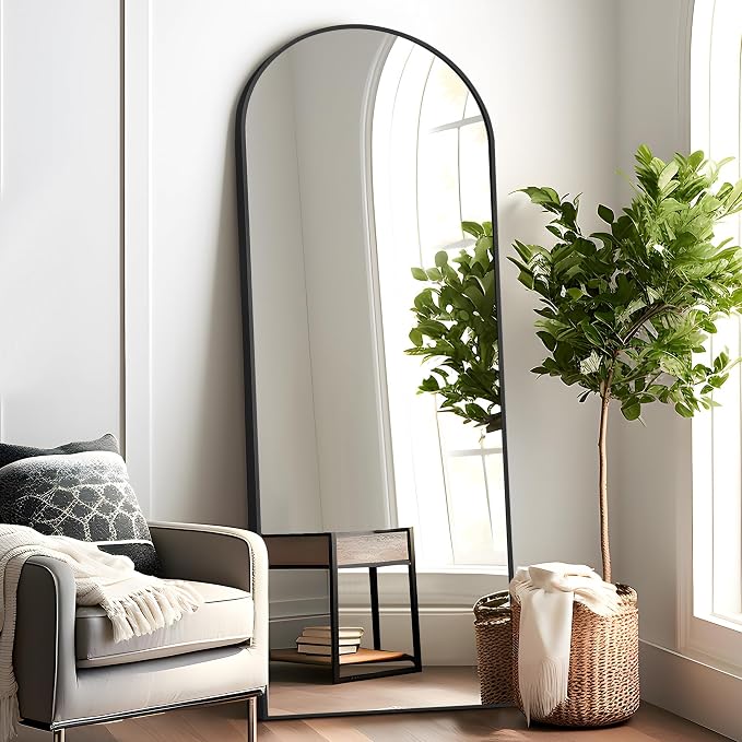 NicBex Arched Full Length Mirror, Leaning Against Wall or Wall-Mounted - Image 2