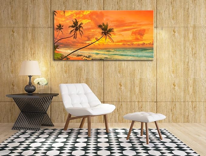 Beach Sunset Wall Art, Large Canvas Painting - Image 7