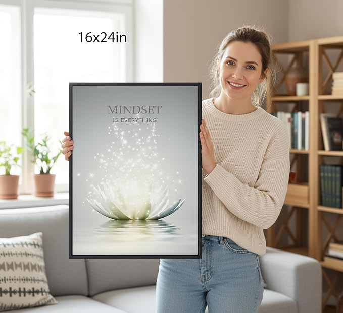 Floating Framed Zen Wall Art, Just Breathe Picture Poster - Image 7