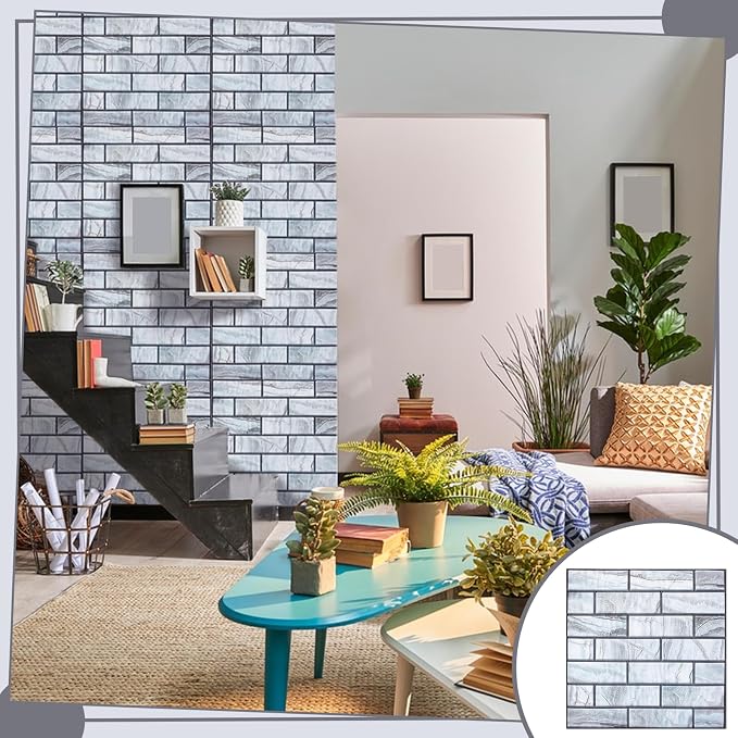 12PCS 3D Wall Panels Peel and Stick Foam Faux Brick Wall Panels, Self-Adhesive - Image 6