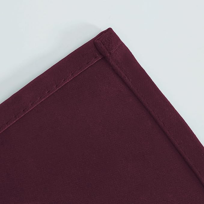 LEMOMO Burgundy Red Blackout Curtains 52 x 63 Inch Length/Set of 2 Curtain - Image 8