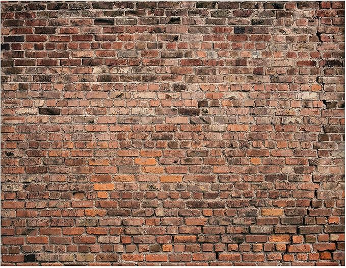 YYNXSY 8X6FT Brown Brick Wall Background Primary Color Brick Background Large by YYNXSYPhotographySupplies