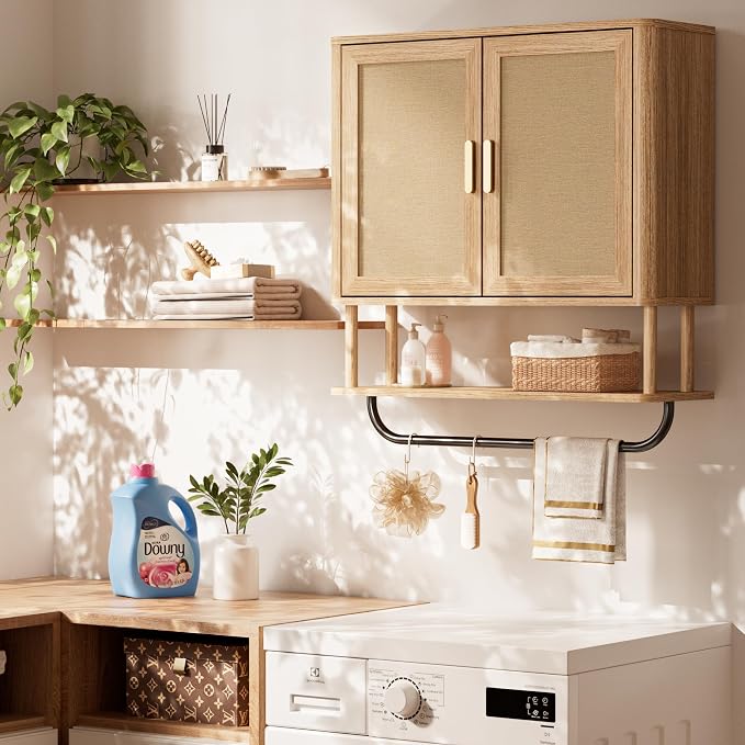 INNOD Rattan Bathroom Wall Cabinet - Image 7