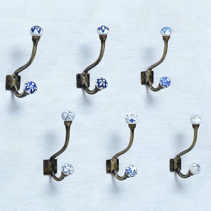 Indian Shelf Pack of 12 Heavy Duty Decorative Double Hooks - Image 8