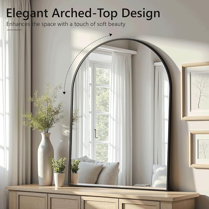 Arched Bathroom Mirror for Wall, HD Glass Over Sink for Bathroom - Image 5