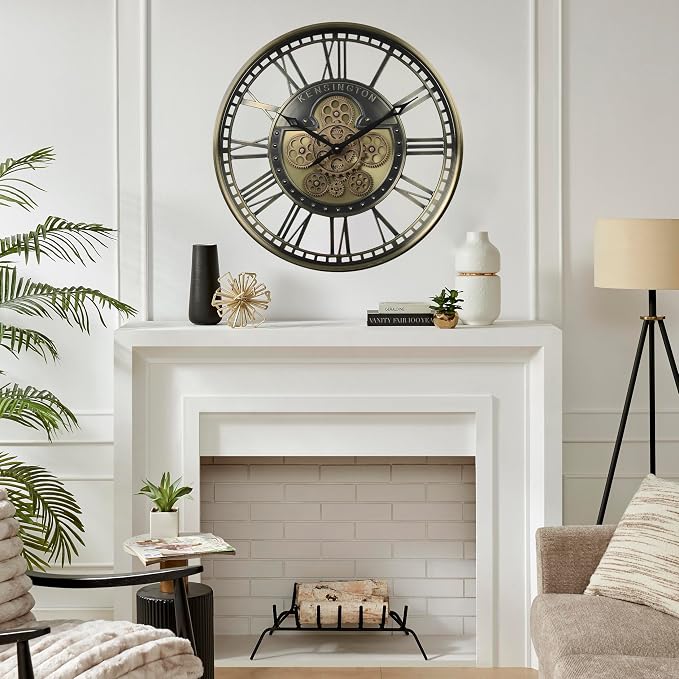CLXEAST 21 Inch Large Moving Gears Wall Clock - Image 4