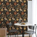 Simon&Siff Boho Peel and Stick Wallpaper, 17.3" x 480" Sun Floral Retro Contact by SimonSiff