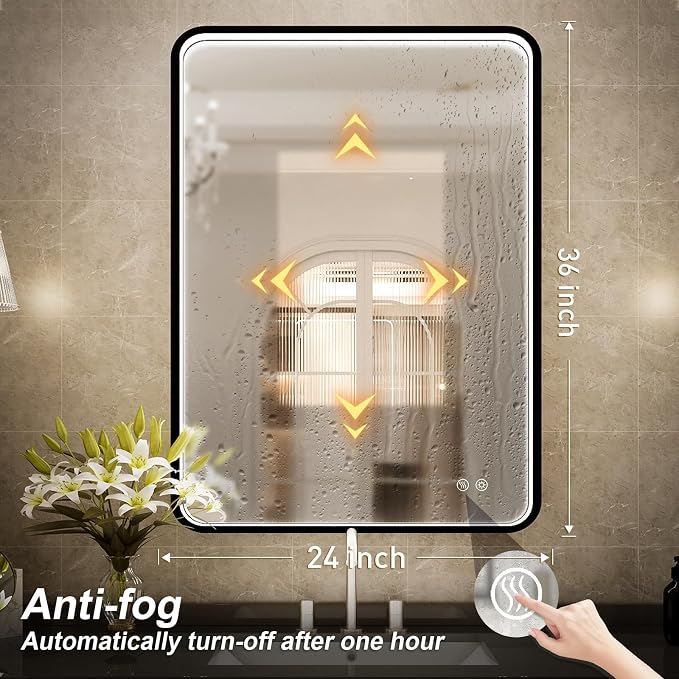 36x24 Inch LED Bathroom Mirror - Image 6