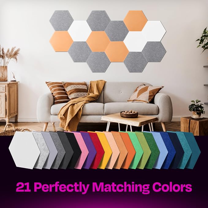 Acoustic Panels 12-Pack Soundproof Wall Panels 14"X12.1"X0.4" Sound Panels High - Image 5