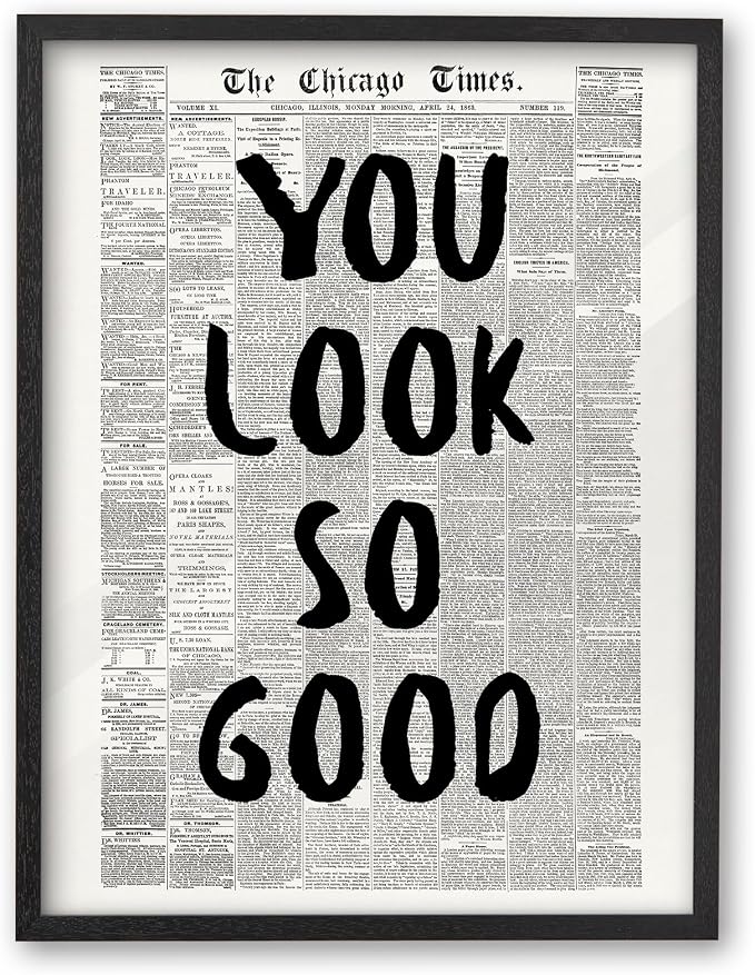 iHery Premium Natural Black OAK Wood 12x16in You Look So Good Trendy by iHery