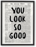 iHery Small Premium Natural Black OAK Wood 8x10in You Look So Good Trendy by iHery