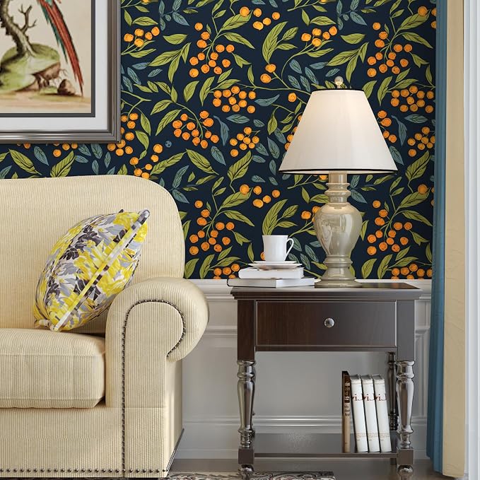 BOKEBEVE Boho Wallpaper Peel and Stick Floral Contact Paper Leaves Wall Paper - Image 5